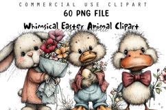 Whimsical Easter Animal Clipart Bundle Product Image 1