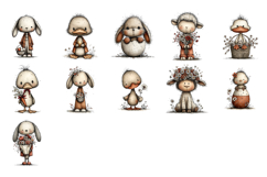 Whimsical Easter Animal Clipart Bundle, Easter Sublimation Product Image 3