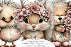 Whimsical easter animals clipart - easter animal Png Product Image 1