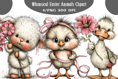 Whimsical Easter Animals Clipart Product Image 1