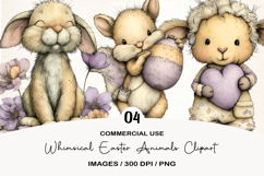 Whimsical Easter Animals Clipart Product Image 1