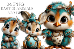 Whimsical Easter Animals Clipart Product Image 1