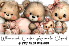 Whimsical Easter Animals Clipart Product Image 1