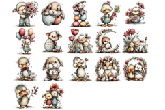 Whimsical Easter Animals Clipart Sublimation PNG Bundle Product Image 3