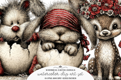 Whimsical easter animals clipart - Easter animals Png Product Image 1