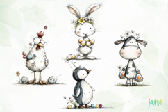 Whimsical Easter Animals Clipart Product Image 1