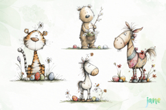 Whimsical Easter Animals Clipart Product Image 1