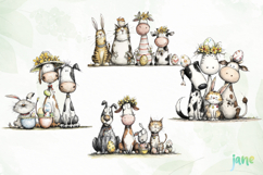 Whimsical Easter Animals Clipart Product Image 1