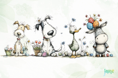 Whimsical Easter Animals Clipart Product Image 1