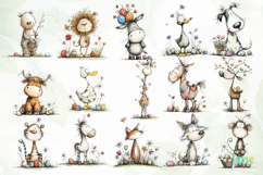Whimsical Easter Animals Clipart Product Image 4