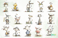 Whimsical Easter Animals Clipart Product Image 7