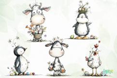 Whimsical Easter Animals Clipart Product Image 2