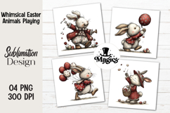 Whimsical Easter Bunny Playing Product Image 1