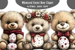 Whimsical Easter Bear Clipart Product Image 1