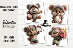 Whimsical Easter Bear Clipart Product Image 1