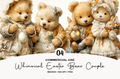 Whimsical Easter Bear Couple Clipart Product Image 1