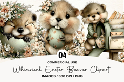 Whimsical Easter Beaver Clipart Product Image 1