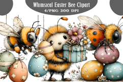Whimsical Easter Bee Clipart Product Image 1