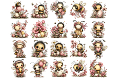 Whimsical Easter Bee Clipart Product Image 2