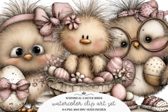 Whimsical easter birds clipart - Whimsical easter bird Png Product Image 1