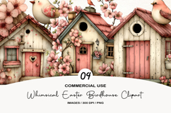 Whimsical Easter Birdhouse Clipart Product Image 1