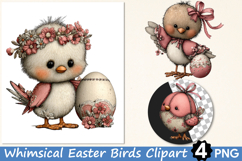 Whimsical Easter Birds Clipart Product Image 1