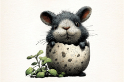 Whimsical Easter Black Bunny Clipart Product Image 2