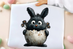 Whimsical Easter Black Bunny Clipart Product Image 3