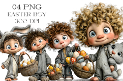 Whimsical Easter Boy Clipart Product Image 1
