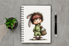 Whimsical Easter Boy Clipart Product Image 2