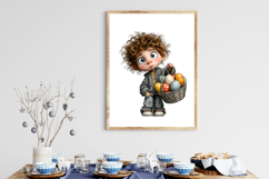Whimsical Easter Boy Clipart Product Image 3