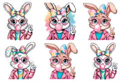 Glitter Easter Bunny Coquette Png Easter Bunny Png Product Image 1