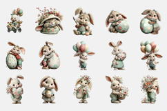 Whimsical Easter Bunny PNG Bundle, Easter Sublimation PNG Product Image 2