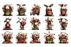 Whimsical Easter Bunny PNG Bundle, Easter Sublimation PNG Product Image 3