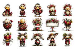 Whimsical Easter Bunny PNG Bundle, Easter Sublimation PNG Product Image 4