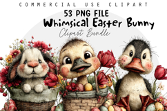 Whimsical Easter Bunny Bundle, Easter Sublimation PNG Product Image 1
