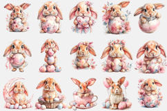 Whimsical Easter Bunny Sublimation PNG Bundle Product Image 3