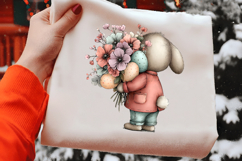 Whimsical Easter Bunny Back View Clipart Product Image 2