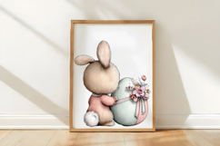 Whimsical Easter Bunny Back View Clipart Product Image 3