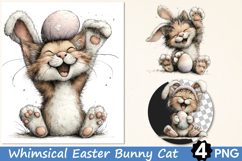 Whimsical Easter Bunny Cat Clipart Product Image 1