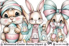 Whimsical Easter Bunny Clipart Product Image 1