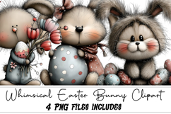 Whimsical Easter Bunny Clipart Product Image 1
