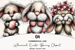 Whimsical Easter Bunny Clipart Product Image 1