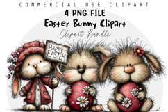 Whimsical Easter Bunny Clipart Product Image 1