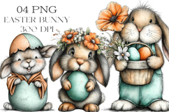 Whimsical Easter Bunny Clipart Product Image 1