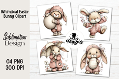 Whimsical Easter Bunny Clipart Product Image 1