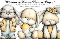 Whimsical easter bunny clipart Product Image 1