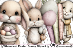 Whimsical Easter Bunny Clipart Product Image 1