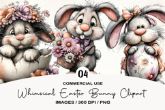 Whimsical Easter Bunny Clipart Product Image 1