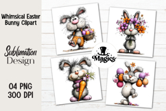 Whimsical Easter Bunny Clipart Product Image 1